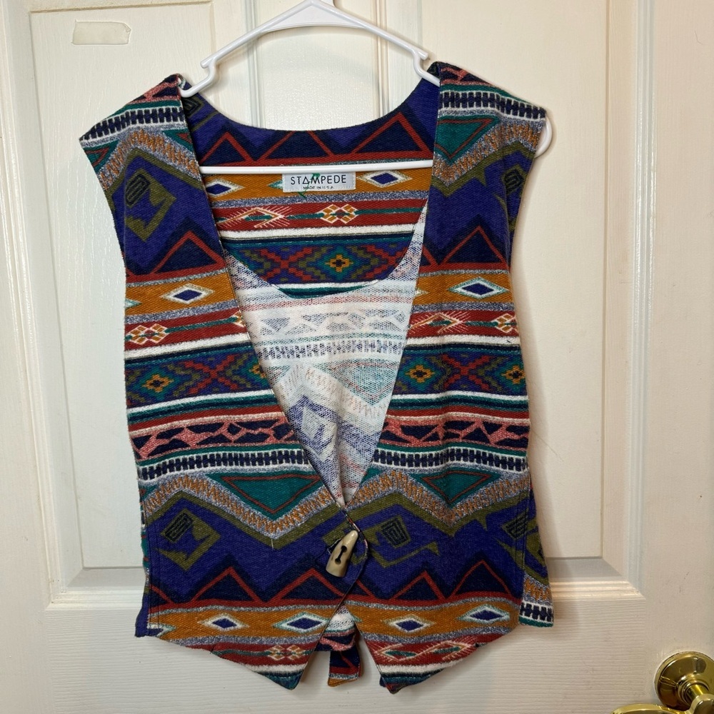 Vintage Stampede Western Aztec Vest